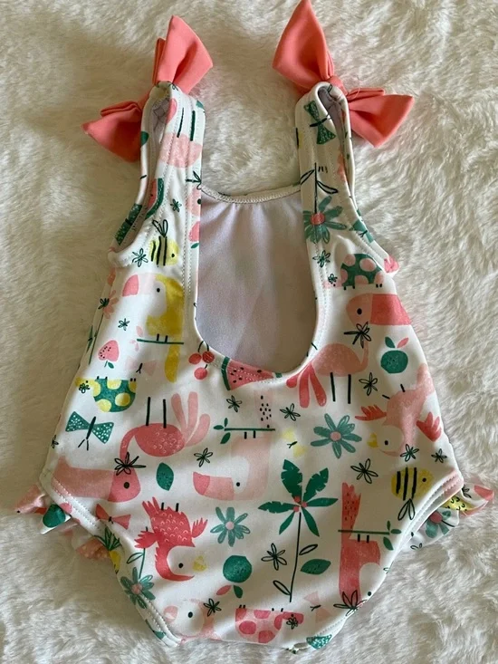 Gymboree Infants Tropical Flamingo One-Piece Swimsuit  SZ 0-3 Months - Picture 3 of 5